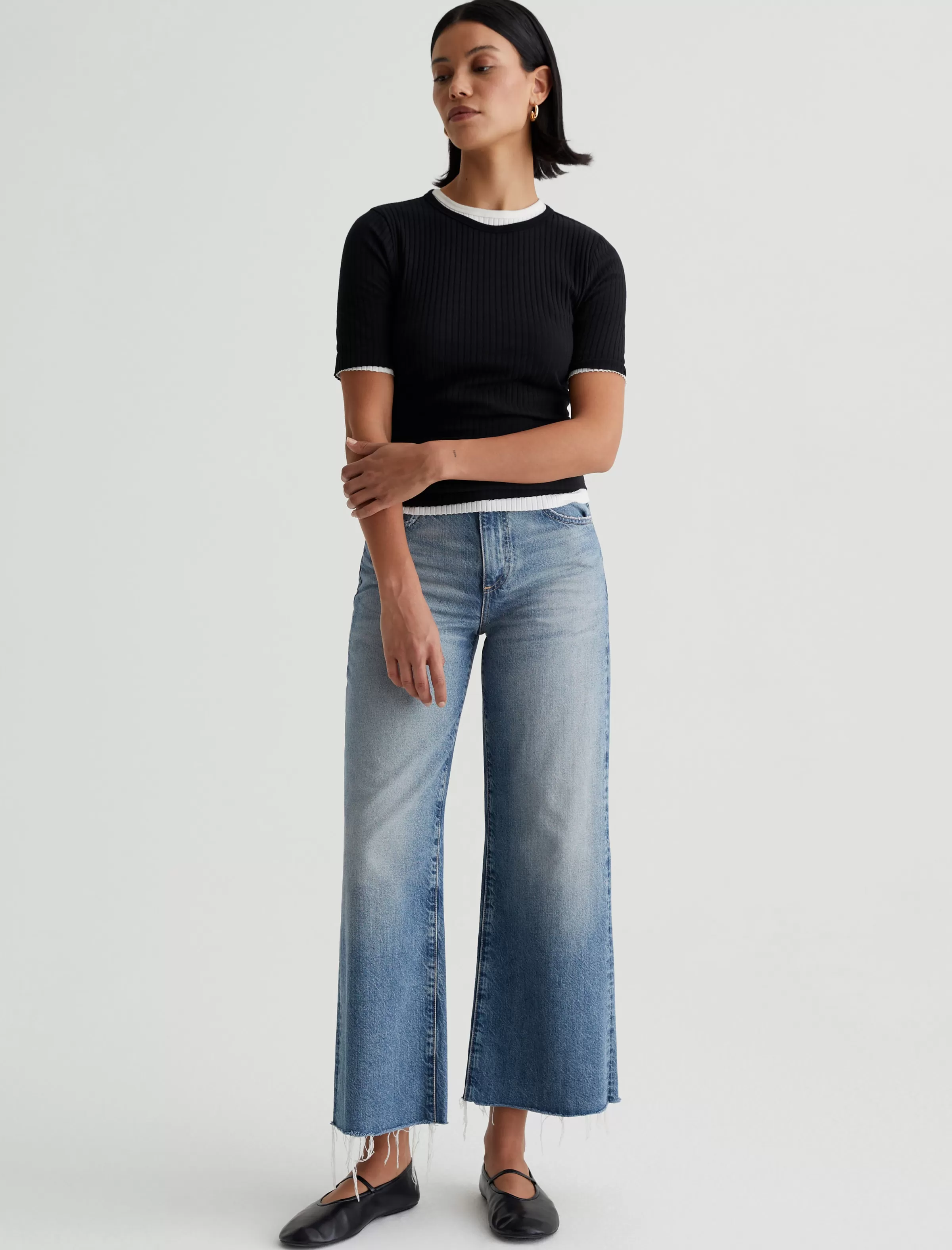 Store Saige Wide Leg Crop Women Jeans | Crop