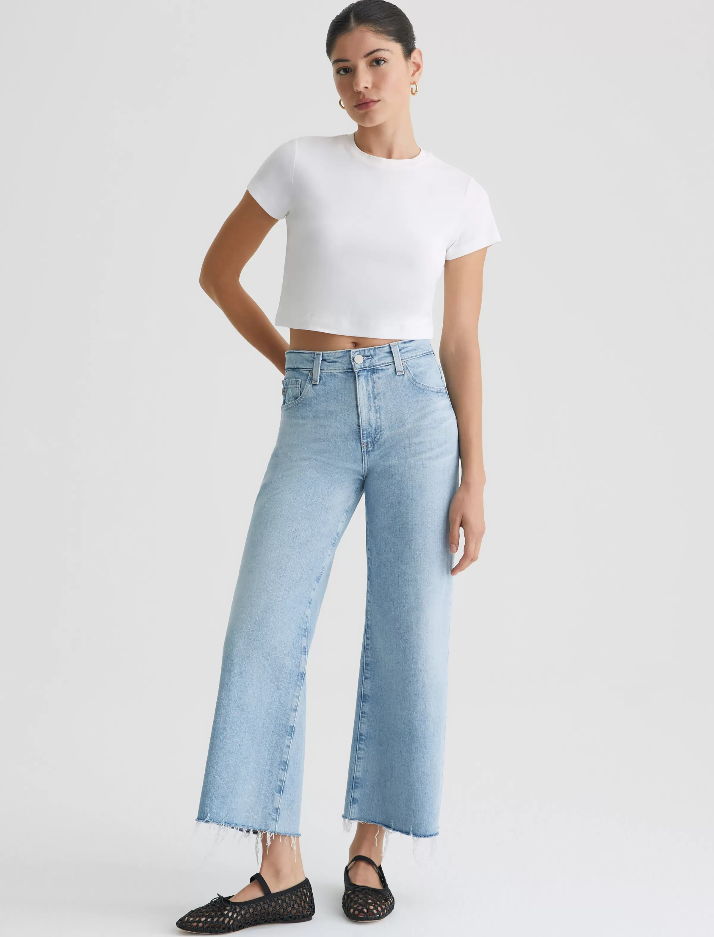 Cheap Saige Wide Leg Crop 360° Women Jeans | Crop